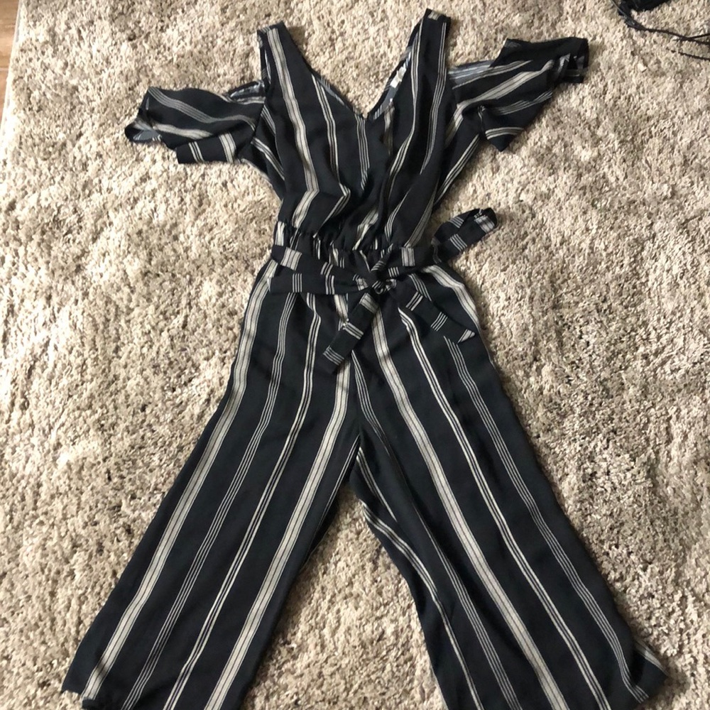 black and tan striped Jumpsuit